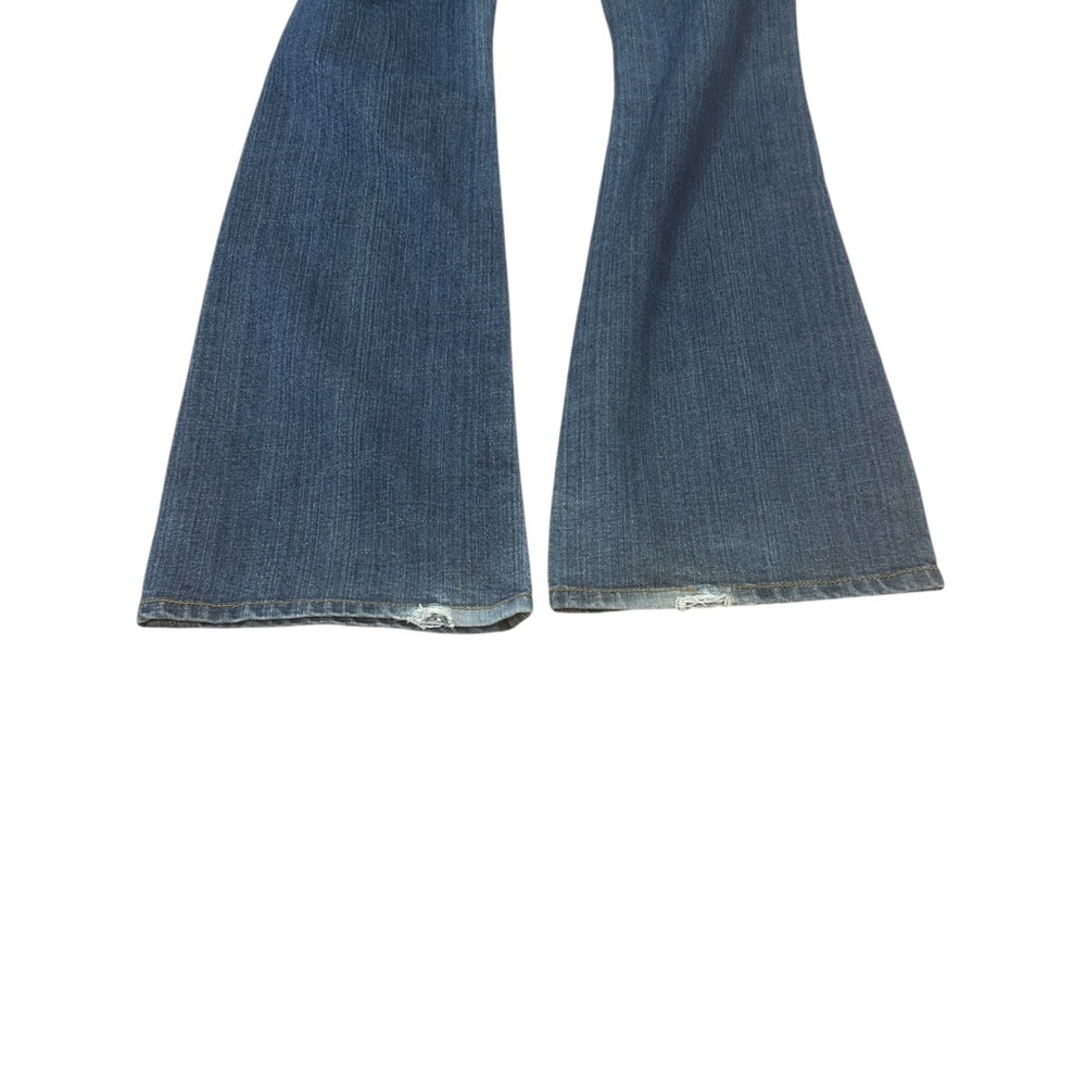 Vintage Y2K Seven7 women’s sz 28  jeans Rhinestone Flare Low Rise Bootcut blue - Picture 4 of 16